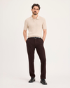 Front view of model wearing Hammond Mole Heather Crafted Khaki Pants, Slim Fit.