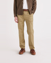 Front view of model wearing Harvest Gold Men's Relaxed Tapered Fit Original Chino Pants.