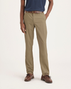 Front view of model wearing Harvest Gold Men's Slim Fit Smart 360 Flex Ultimate Chino Pants.