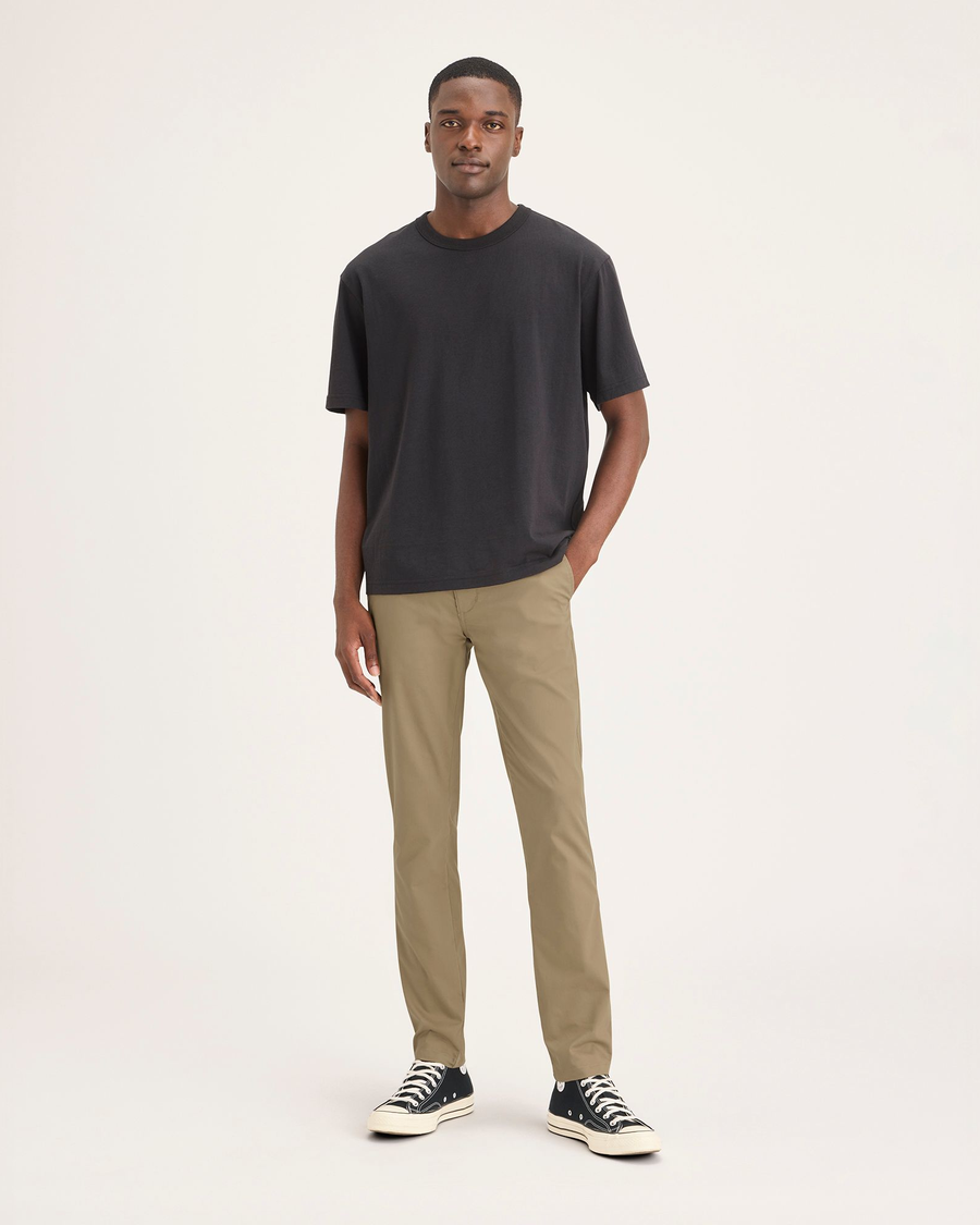 Front view of model wearing Harvest Gold Men's Smart 360 Flex Ultimate Chino.