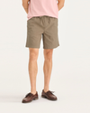 Front view of model wearing Harvest Gold Men's Straight Fit Ultimate Pull-On Short.