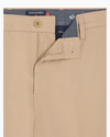 View of model wearing Harvest Gold Signature Go Khakis, Slim Fit.