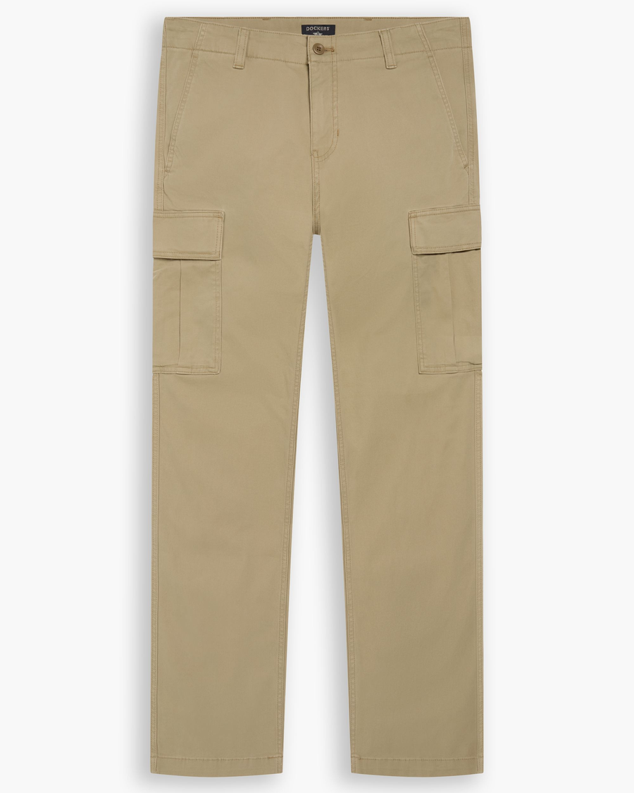 View of model wearing Harvest Gold Utility Cargo Pant, Straight Fit.