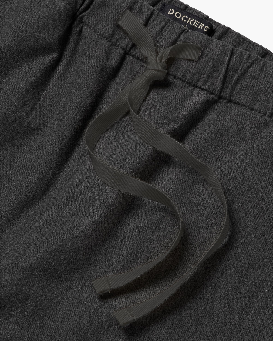 View of model wearing Heather Gray Drawstring Pants.