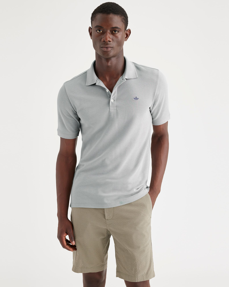 Front view of model wearing High Rise Men's Slim Fit Original Polo Shirt.