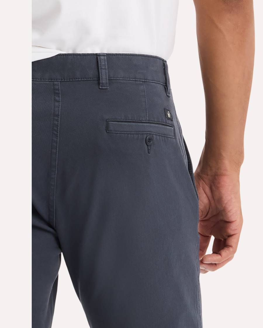 View of model wearing India Ink Ultimate Chinos, Skinny Fit.