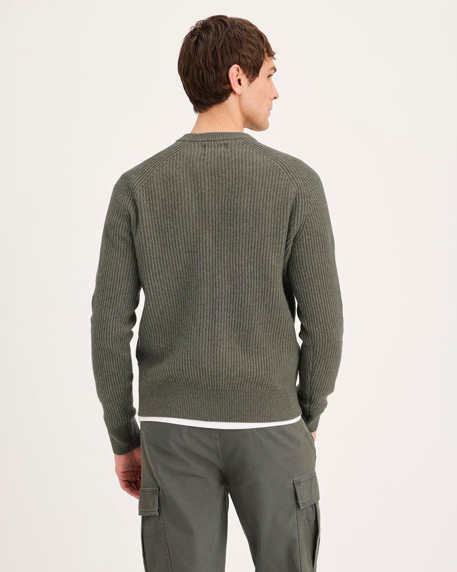 Back view of model wearing Jodhpurs Crewneck Sweater, Regular Fit.