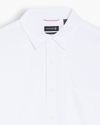 View of model wearing Lucent White Go Shirt Long Sleeve, Regular Fit.