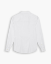 View of model wearing Lucent White Signature Shirt with Stain Defender®, Slim Fit.