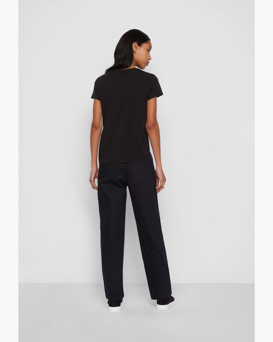 Back view of model wearing Mineral Black Favorite Tee Shirt, Slim Fit.