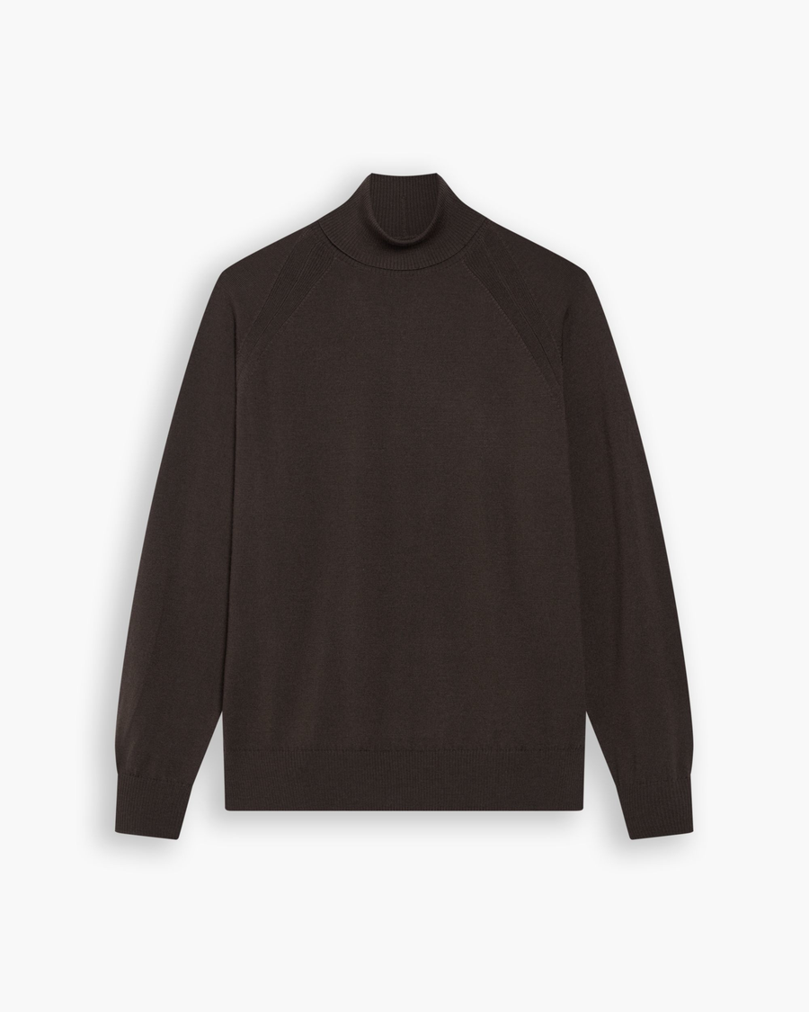 View of model wearing Mole Turtleneck Sweater, Regular Fit.