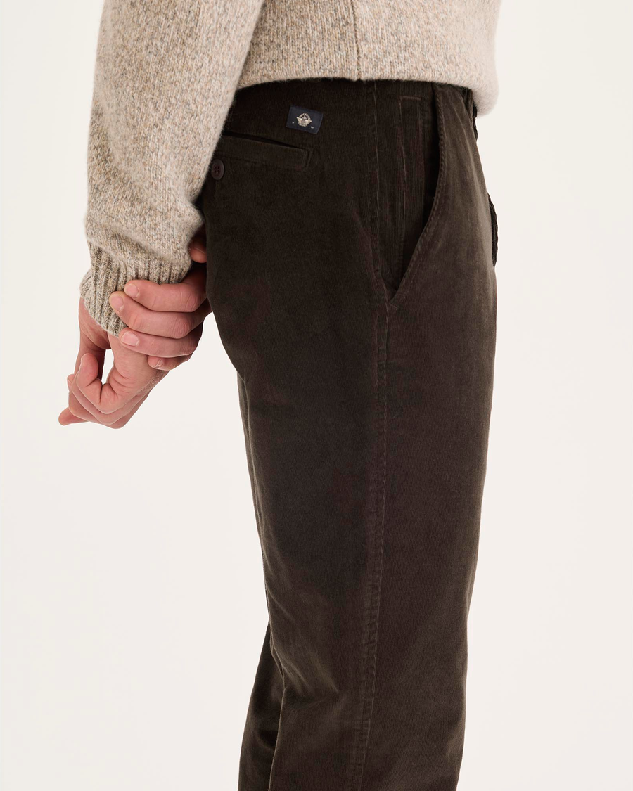 Side view of model wearing Mole Ultimate Chino Pants with Smart 360 Flex™, Skinny Fit.
