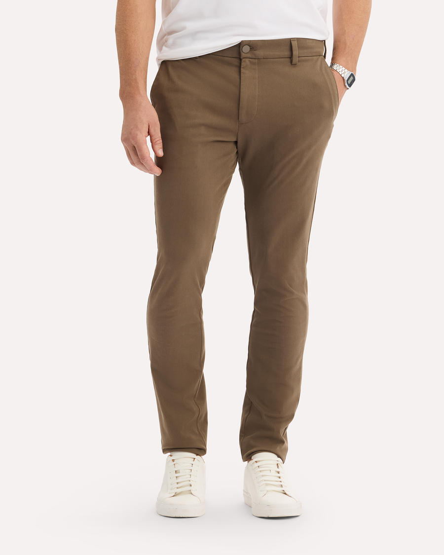 View of model wearing Morel Go Activeflex Chino, Skinny Fit.
