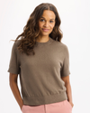 View of model wearing Morel Sweater Tee, Regular Fit.