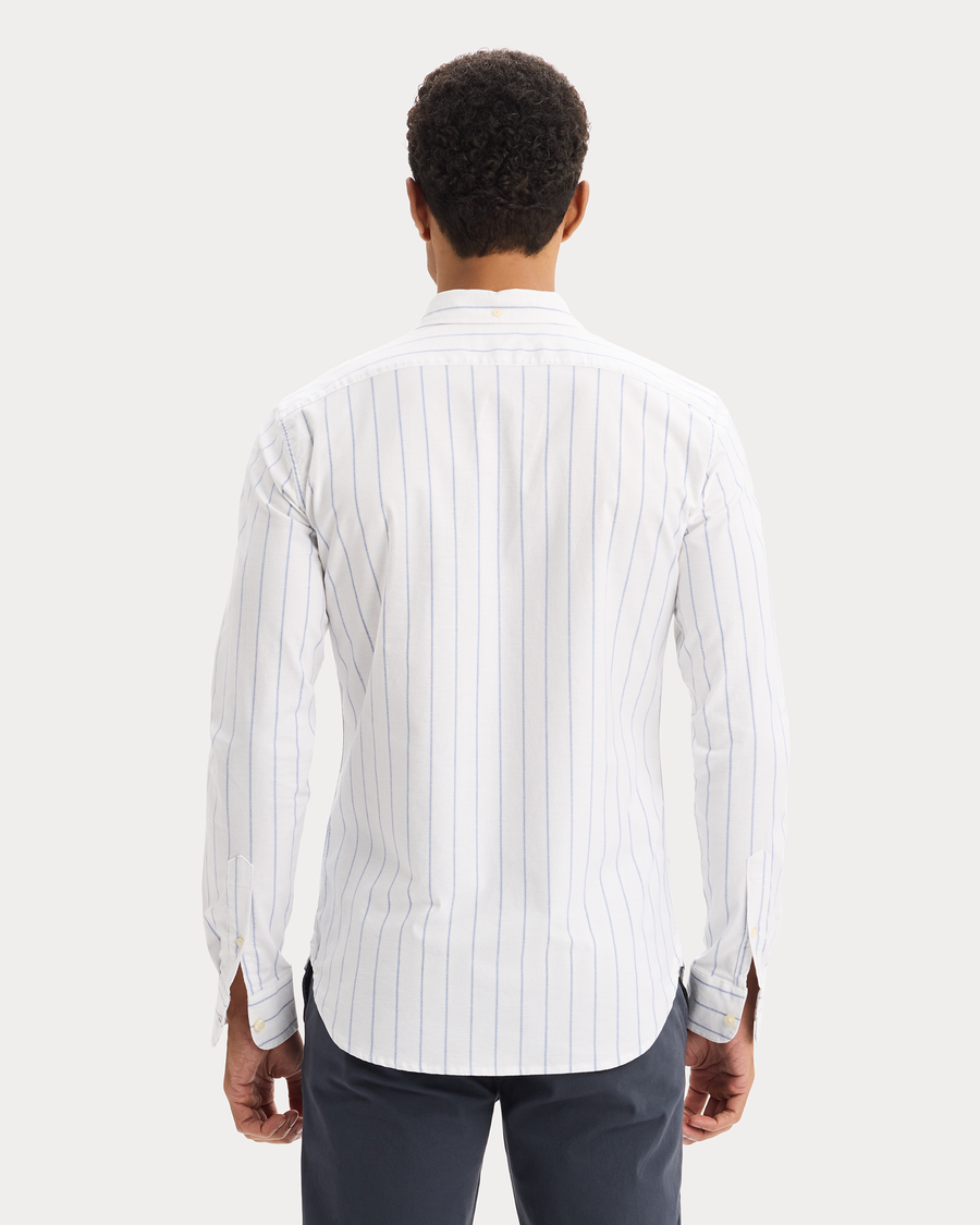 View of model wearing Mosely Vista 2 Button Collar Shirt, Slim Fit.