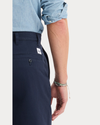 View of model wearing Navy Blazer Eighty-Six Original Chino Pants, Loose Fit.