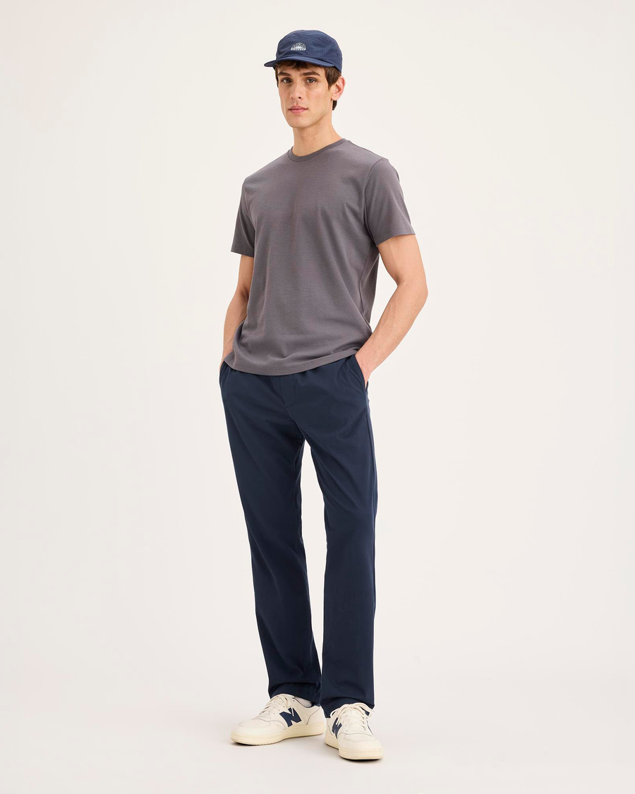 Front view of model wearing Navy Blazer Go Activeflex Pull-On Pant, Slim Fit.