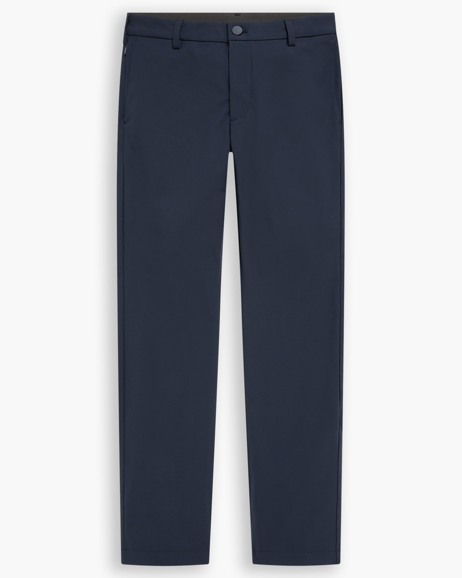 View of model wearing Navy Blazer Go Chino, Slim Fit with Airweave.