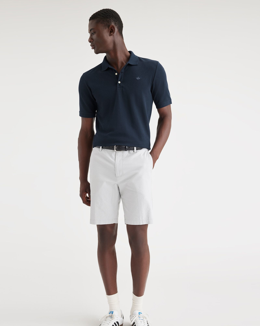 View of model wearing Navy Blazer Original Polo, Slim Fit.