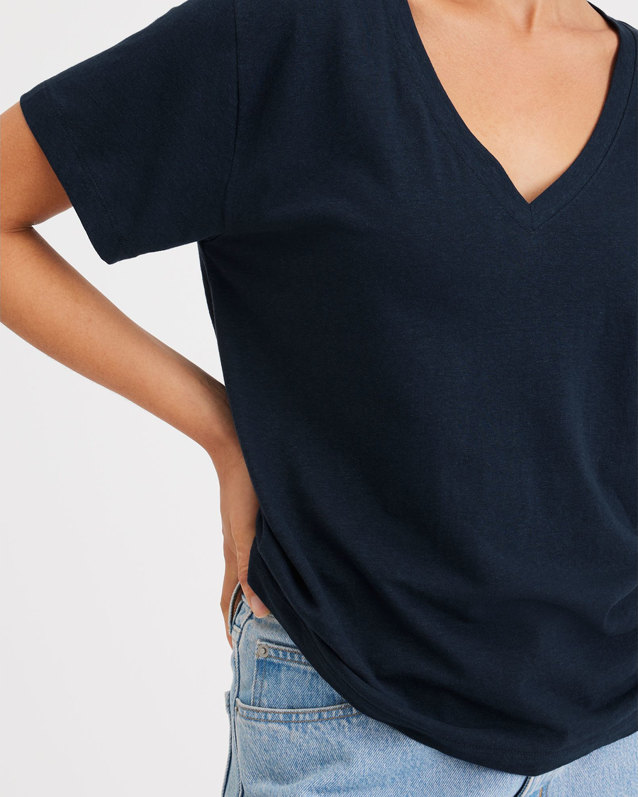 Plunging v neck shirt on sale