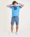 View of model wearing Oceanview Big and Tall Supreme Flex Modern Chino Shorts.