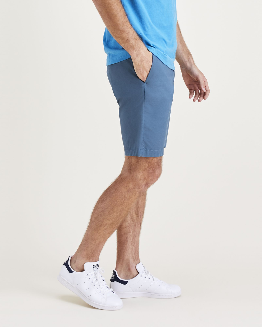 Side view of model wearing Oceanview Big and Tall Supreme Flex Modern Chino Shorts.
