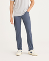 Front view of model wearing Ombre Blue Go Pant, Slim Fit with Airweave.