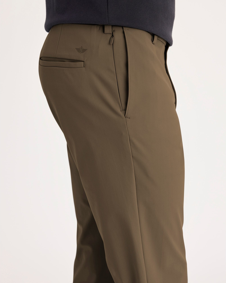 Side view of model wearing Otter Go Chino, Slim Fit with Airweave.