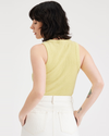Back view of model wearing Pineapple Slice Women's Slim Fit Knit Tank.
