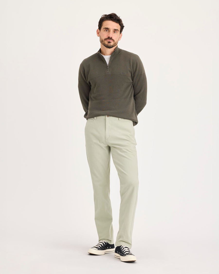 Front view of model wearing Pure Cashmere Alpha Chino Pants, Slim Fit.