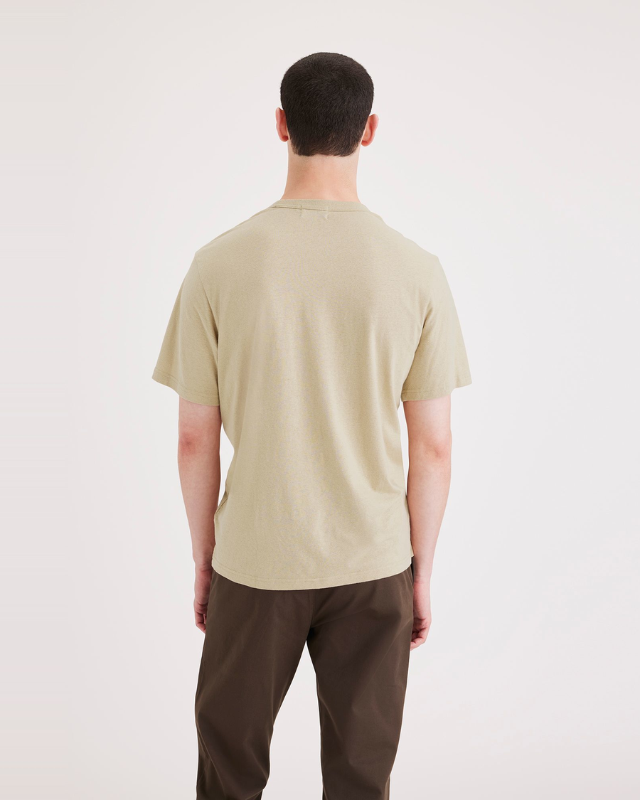 Back view of model wearing Safari Men's Regular Fit Original Tee Shirt.