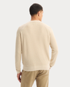 Back view of model wearing Sahara Khaki Crewneck Sweater, Regular Fit.