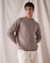 Front view of model wearing Sahara Khaki Dockers® x Transnomadica Mariner Sweater.