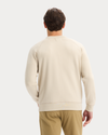 View of model wearing Sahara Khaki Icon Crewneck Sweatshirt, Regular Fit.
