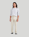Front view of model wearing Sahara Khaki Men's Slim Fit Smart 360 Flex Alpha Chino Pants.