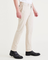 Side view of model wearing Sahara Khaki Men's Slim Fit Smart 360 Flex California Chino Pants.