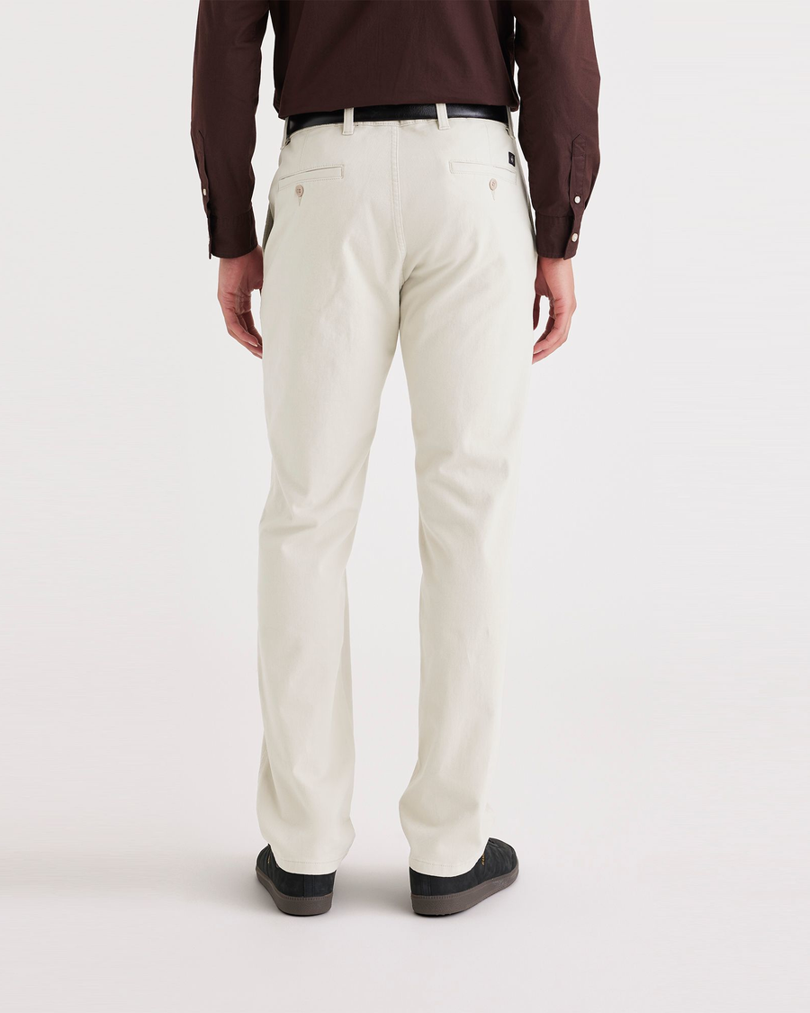 Back view of model wearing Sahara Khaki Men's Slim Fit Smart 360 Flex Ultimate Chino Pants.