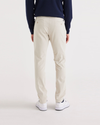 Back view of model wearing Sahara Khaki Men's Smart 360 Flex Ultimate Chino.