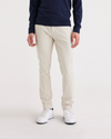 Front view of model wearing Sahara Khaki Men's Smart 360 Flex Ultimate Chino.
