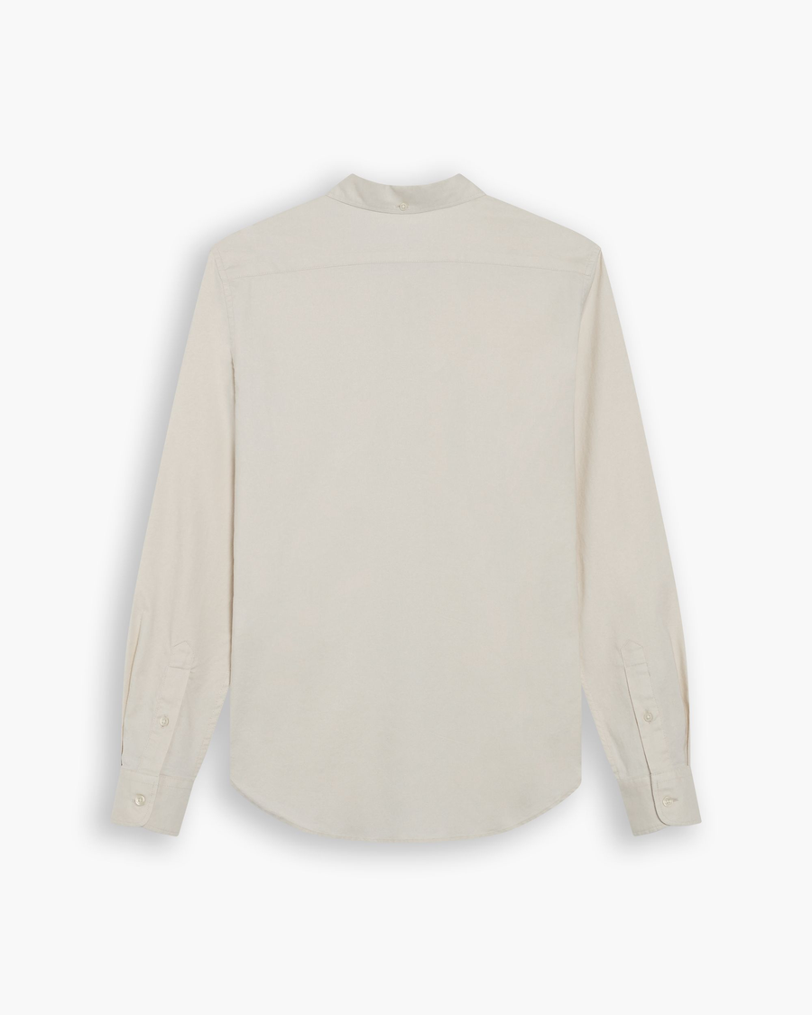 View of model wearing Silver Birch Oxford Shirt, Slim Fit.