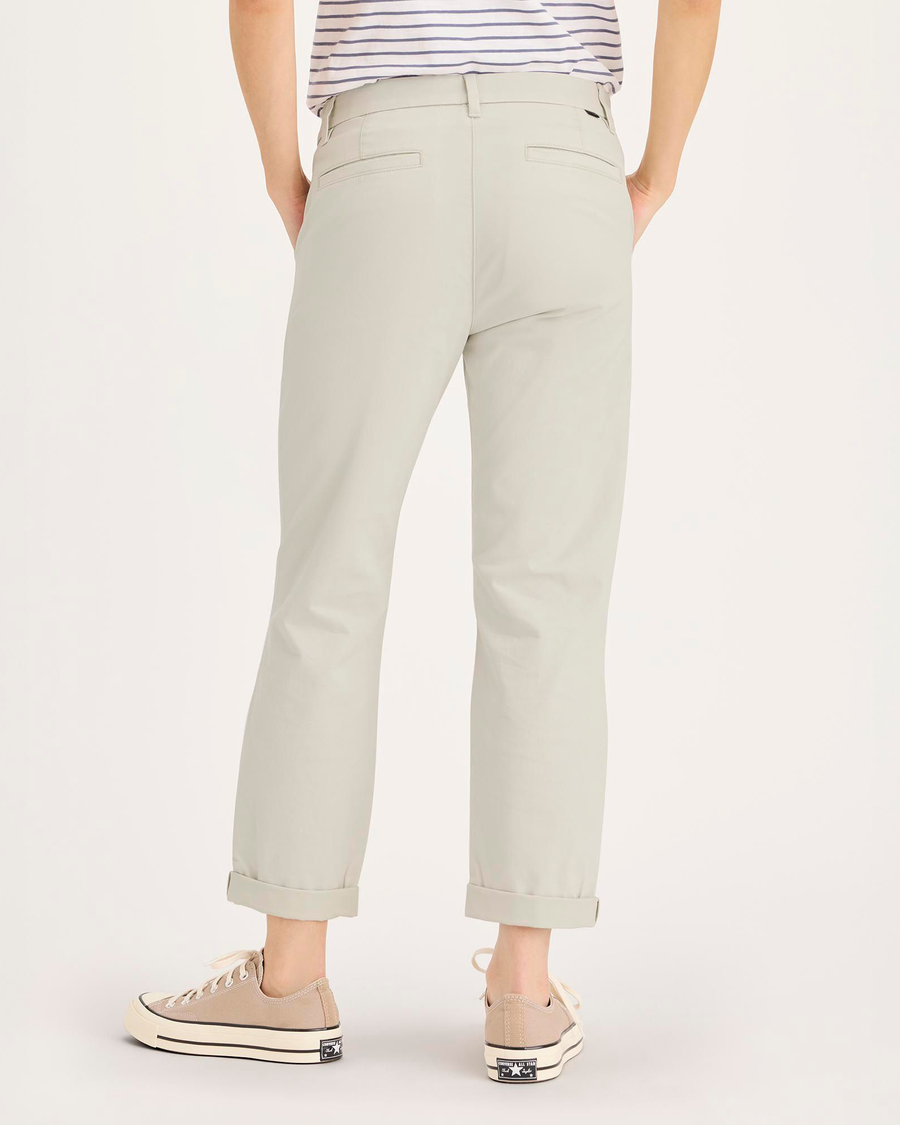 Back view of model wearing Silver Birch Weekend Chino Pants, Slim Fit.