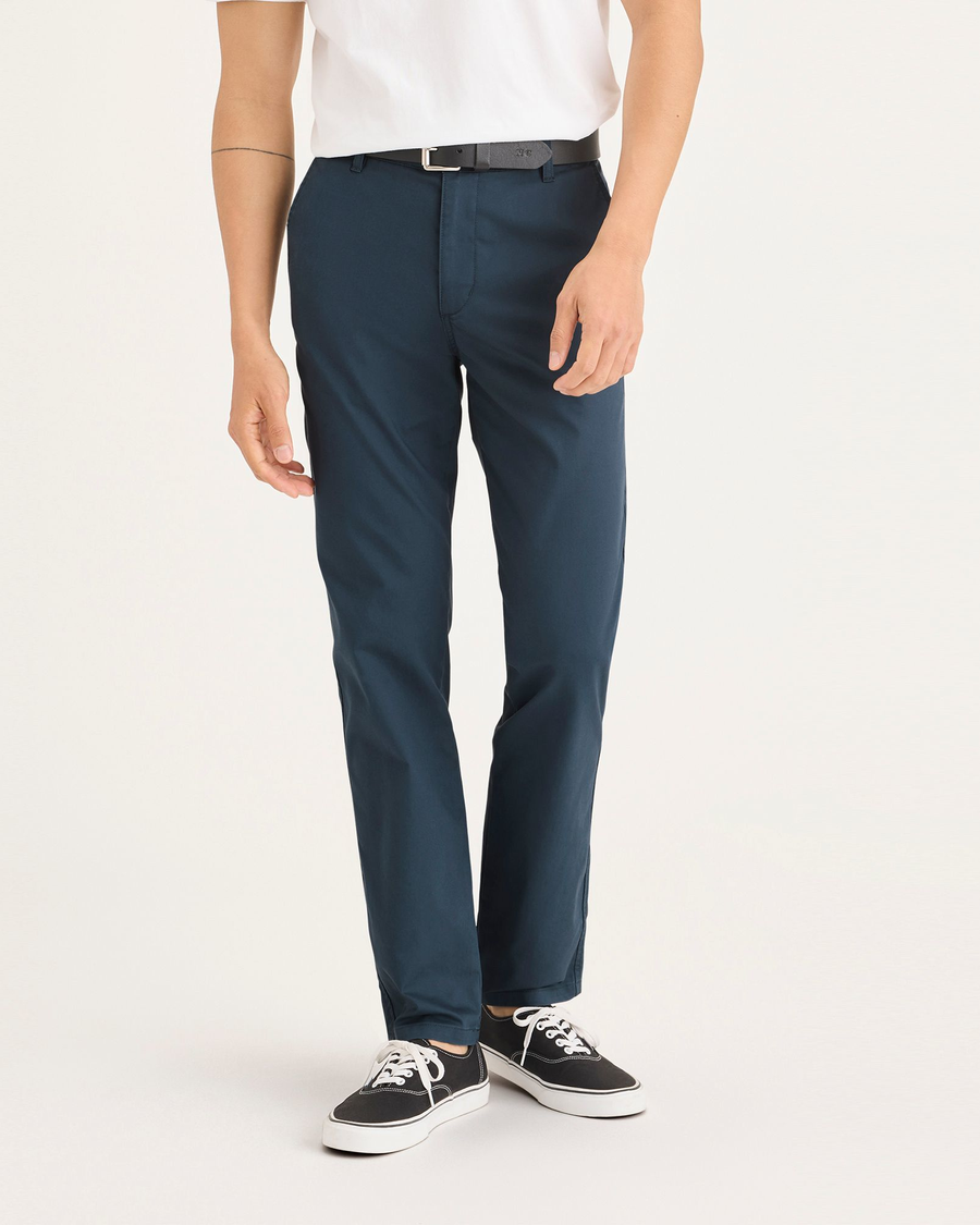 Front view of model wearing Stratified Sea Men's Slim Fit Smart 360 Flex Ultimate Chino Pants.