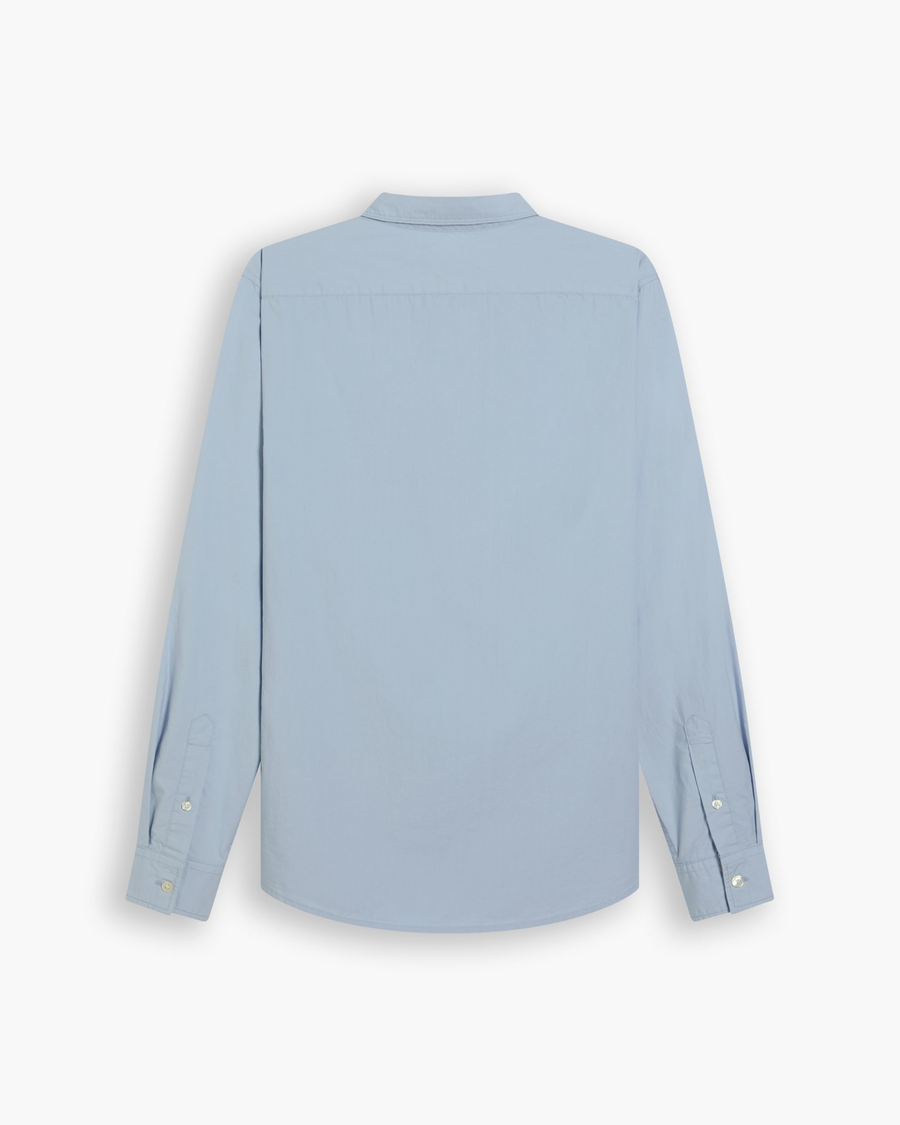 View of model wearing Subdued Blue Ultimate Shirt, Slim Fit.