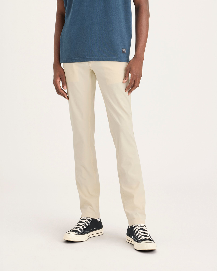 Front view of model wearing Summer Earth Alpha Chino Pants, Skinny Fit.