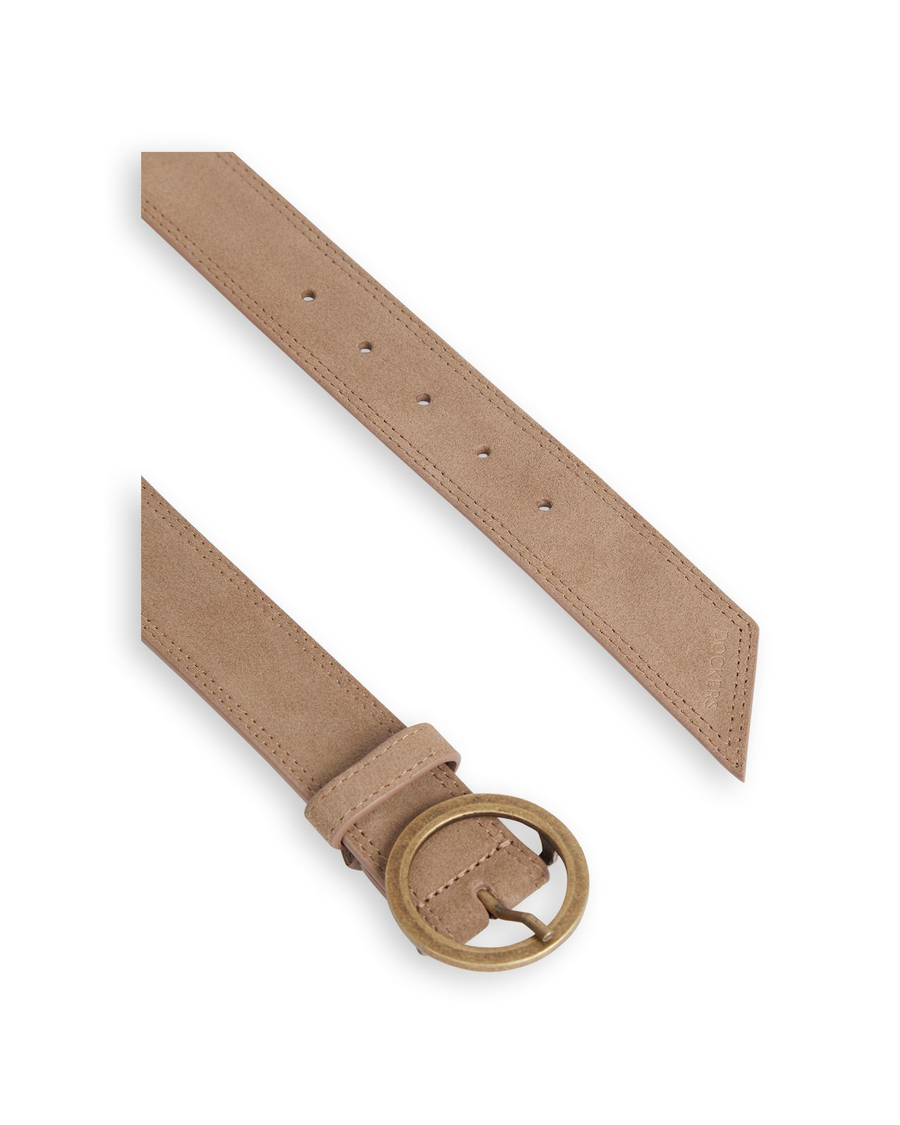 View of  Taupe Men's Casual Suede Belt.