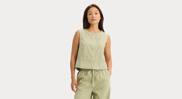 Button Front Tank Regular Fit