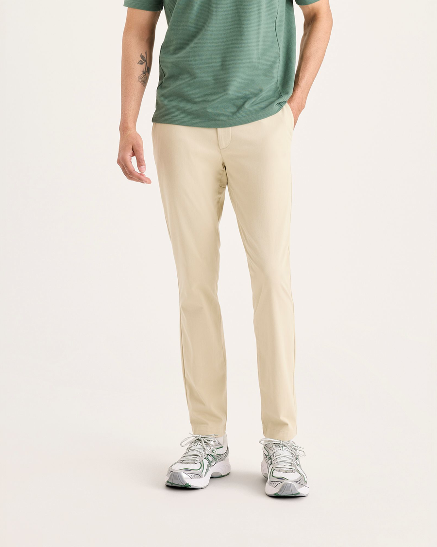 Front view of model wearing Tidal Foam Chino Go Activeflex, fit skinny.