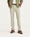 Front view of model wearing Tidal Foam Men's Slim Fit Smart 360 Flex California Chino Pants.