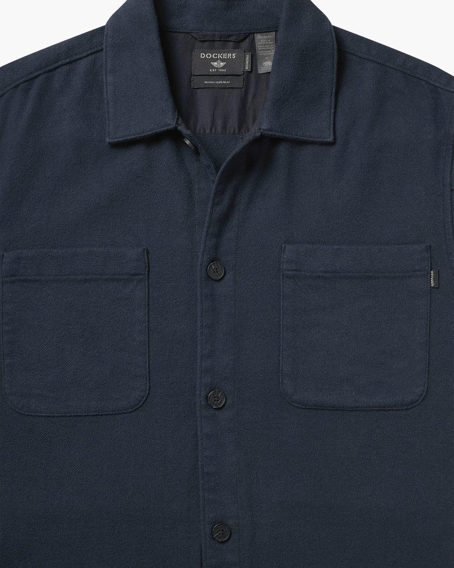 View of model wearing Total Eclipse Overshirt, Relaxed Fit.