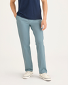 Front view of model wearing Tourmaline Men's Slim Fit Smart 360 Flex Alpha Chino Pants.